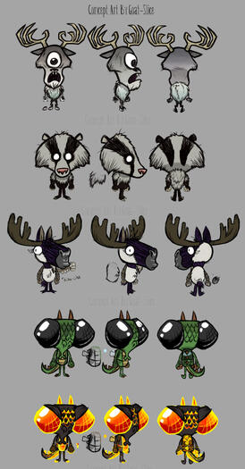 Original concept art for the previous set of rendered sprites